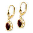 14k 8x6mm Oval Created Ruby Leverback Earrings - Birthstone Company