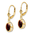 14k 8x6mm Oval Garnet Leverback Earrings - Birthstone Company