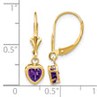 14k 5mm Heart Amethyst Earrings - Birthstone Company