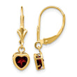 14k 5mm Heart Garnet Earrings - Birthstone Company