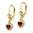 14k 5mm Heart Rhodolite Garnet Earrings - Birthstone Company
