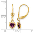 14k 5mm Heart Rhodolite Garnet Earrings - Birthstone Company