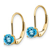 14k 5mm Blue Topaz Leverback Earrings - Birthstone Company
