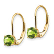 14k 5mm Peridot Leverback Earrings - Birthstone Company