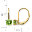 14k 5mm Peridot Leverback Earrings - Birthstone Company