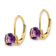 14k 6mm Amethyst Leverback Earrings - Birthstone Company