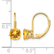 14k 6mm Citrine Leverback Earrings - Birthstone Company