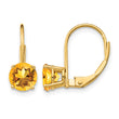 14k 6mm Citrine Leverback Earrings - Birthstone Company