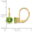 14k 6mm Peridot Leverback Earrings - Birthstone Company