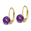 14k 7mm Amethyst Leverback Earrings - Birthstone Company