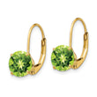 14k 7mm Peridot Leverback Earrings - Birthstone Company