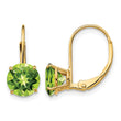 14k 7mm Peridot Leverback Earrings - Birthstone Company