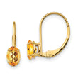 14k 6x4mm Oval Citrine Leverback Earrings