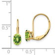 14k 6x4mm Oval Peridot Leverback Earrings