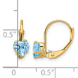 14k 5mm Heart Blue Topaz Leverback Earrings - Birthstone Company