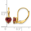 14k 5mm Heart Garnet Leverback Earrings - Birthstone Company