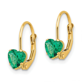 14k 5mm Heart Mount St. Helens Leverback Earrings - Birthstone Company