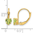 14k 5mm Heart Peridot Leverback Earrings - Birthstone Company