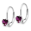 14k White Gold 5mm Heart Amethyst Leverback Earrings - Birthstone Company