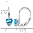 14k White Gold 5mm Heart Blue Topaz Leverback Earrings - Birthstone Company