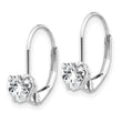 14k White Gold 5mm Heart Cubic Zirconia Leverback Earrings - Birthstone Company