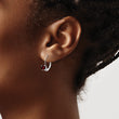 14k White Gold 5mm Heart Garnet Leverback Earrings - Birthstone Company