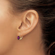 14k 7x5mm Emerald Cut Amethyst Leverback Earrings - Birthstone Company