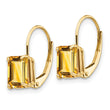 Emerald-Cut Citrine Leverback Earrings in 14K Yellow Gold - Birthstone Company