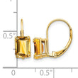 Emerald-Cut Citrine Leverback Earrings in 14K Yellow Gold - Birthstone Company