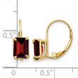 14k 7x5mm Emerald Cut Garnet Leverback Earrings - Birthstone Company