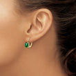 14k 7x5mm Emerald Cut Mount St. Helens Leverback Earrings - Birthstone Company