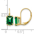 14k 7x5mm Emerald Cut Mount St. Helens Leverback Earrings - Birthstone Company