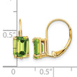 14k 7x5mm Emerald Cut Peridot Leverback Earrings - Birthstone Company