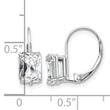 14k White Gold 7x5mm Emerald Cut Cubic Zirconia Earrings - Birthstone Company