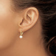 14K 6-7mm White Round Freshwater Cultured Pearl Leverback Earrings - Birthstone Company