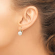 14K 10-11mm White Button FWC Pearl .10ct Diamond Leverback Earrings - Birthstone Company