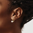 14k 5-5.5mm White Round FW Cultured Pearl Sapphire Leverback Earrings - Birthstone Company