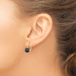 14k 7-8mm Black FW Cultured Pearl AA Diamond Leverback Earrings - Birthstone Company