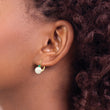 14k 7-7.5mm White Round FW Cultured Pearl Emerald Leverback Earrings - Birthstone Company