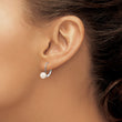 14k White Gold 6-7mm Round Freshwater Cultured Pearl Leverback Earrings - Birthstone Company