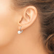 14k White Gold 7-8mm Round Freshwater Cultured Pearl Leverback Earrings - Birthstone Company