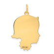 14k .013 Depth Engravable Girl Head Charm