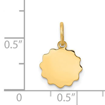 14k .009 Gauge Engravable Scalloped Disc Charm