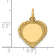 14k Polished .013 Gauge Engravable Heart with Rope Disc Charm