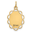 14k Plain .013 Gauge Engravable Flower Disc Charm
