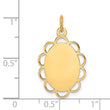 14k Plain .013 Gauge Engravable Flower Disc Charm