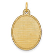 14k Patterned .018 Gauge Engravable Oval Disc Charm