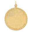 14k Patterned .013 Gauge Engravable Rope Disc w/Satin Back