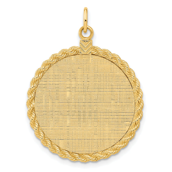 14k Patterned .013 Gauge Engravable Rope Disc w/Satin Back