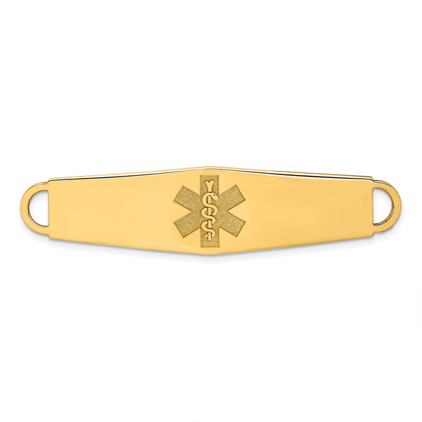 14k Non-enameled Medical Jewelry ID Plate